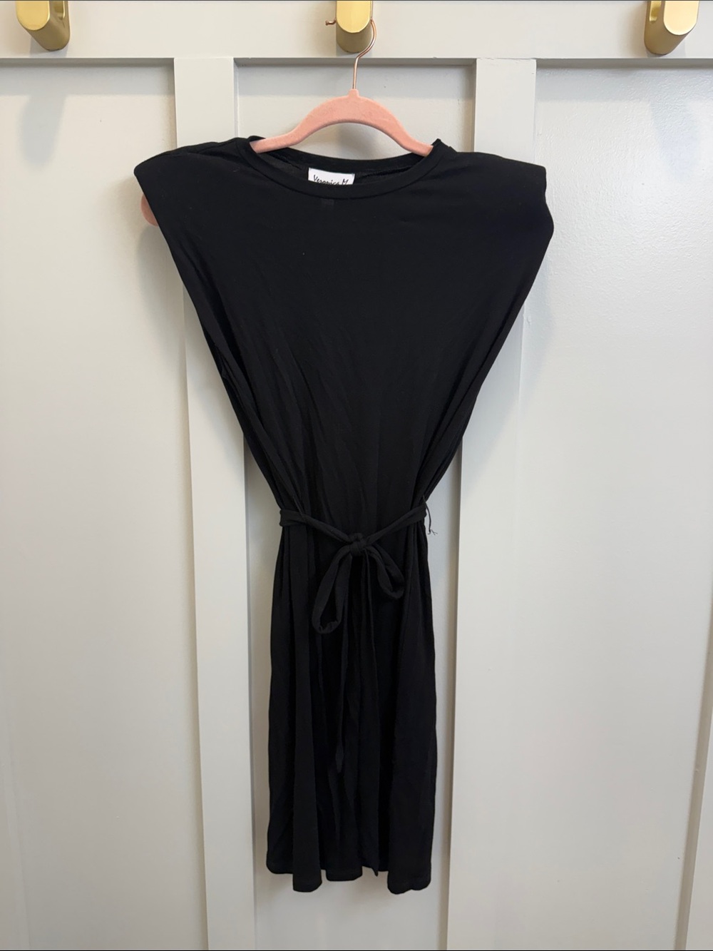Veronica M Black Tie-Waist Midi Dress